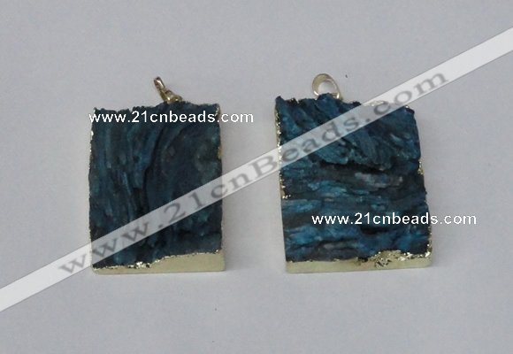 NGP2250 30*40mm - 40*45mm rectangle druzy agate gemstone pendants