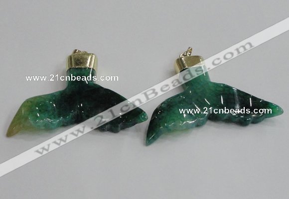 NGP2273 38*55mm - 40*60mm fishtail agate gemstone pendants