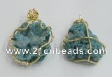 NGP2280 35*45mm - 45*50mm freeform druzy agate gemstone pendants