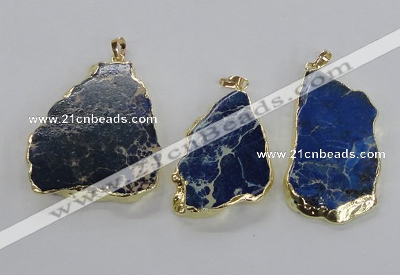 NGP2287 30*40mm - 40*50mm freeform sea sediment jasper pendants