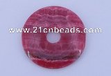 NGP229 7*50mm fashion dyed rhodochrosite gemstone donut pendant