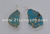 NGP2301 30*40mm - 40*50mm freeform sea sediment jasper pendants