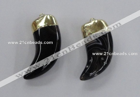 NGP2305 20*48mm - 22*50mm oxhorn agate gemstone pendants