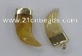 NGP2308 25*60mm - 28*65mm oxhorn agate gemstone pendants