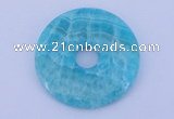 NGP231 7*50mm fashion dyed blue lace agate gemstone donut pendant