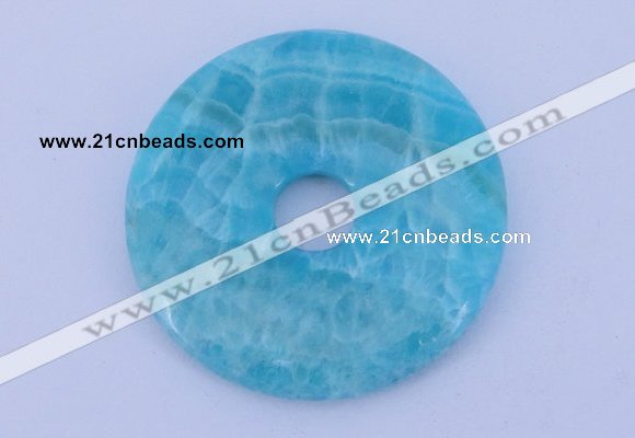 NGP231 7*50mm fashion dyed blue lace agate gemstone donut pendant