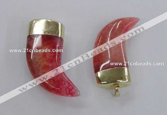 NGP2310 25*60mm - 28*65mm oxhorn agate gemstone pendants