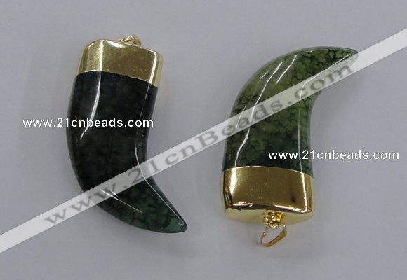 NGP2312 25*60mm - 28*65mm oxhorn agate gemstone pendants