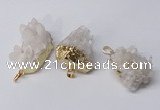 NGP2335 20*30mm - 25*35mm nuggets druzy quartz pendants