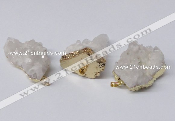 NGP2338 30*35mm - 35*40mm nuggets druzy quartz pendants