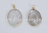 NGP2352 25*35mm - 35*45mm freeform quartz gemstone pendants