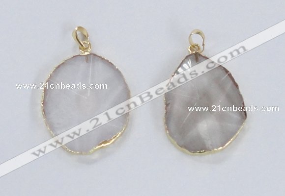 NGP2352 25*35mm - 35*45mm freeform quartz gemstone pendants