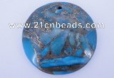 NGP236 7*40mm dyed golden turquoise & pyrite gemstone pendants