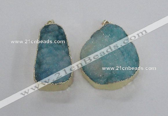 NGP2365 25*40mm - 35*45mm freefrom druzy agate pendants