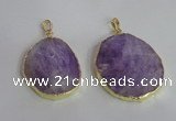 NGP2369 25*35mm - 35*45mm freefrom lavender amethyst pendants