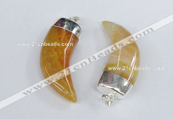 NGP2377 20*48mm - 22*50mm oxhorn agate gemstone pendants