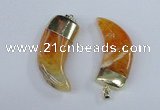 NGP2385 20*48mm - 22*50mm oxhorn agate gemstone pendants