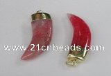 NGP2387 20*48mm - 22*50mm oxhorn agate gemstone pendants