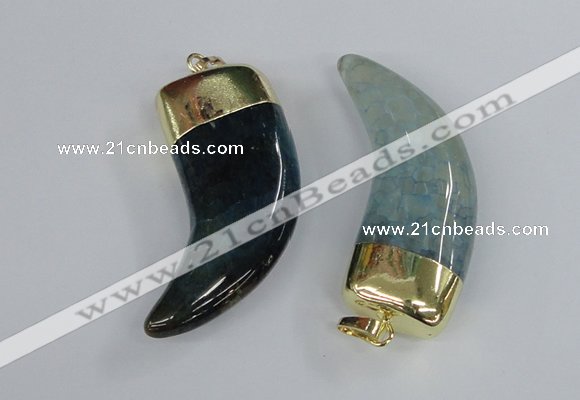 NGP2388 20*48mm - 22*50mm oxhorn agate gemstone pendants