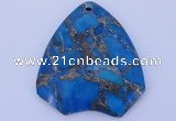 NGP239 39*45mm dyed golden turquoise & pyrite gemstone pendants