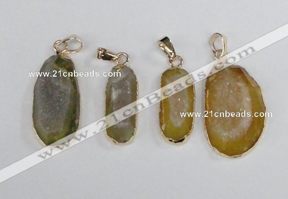 NGP2391 12*25mm - 20*30mm freeform druzy agate pendants