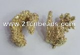 NGP2396 20*40mm - 30*50mm freeform plated natural coral pendants