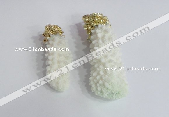 NGP2398 15*40mm - 20*60mm freefrom natural coral pendants