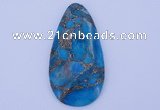 NGP240 30*60mm dyed golden turquoise & pyrite gemstone pendants