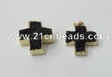 NGP2404 25*26mm - 27*28mm cross druzy agate pendants