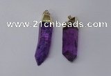 NGP2419 10*45mm - 12*55mm sticks dyed white crystal pendants