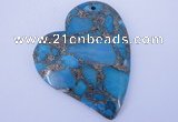 NGP242 39*47mm dyed golden turquoise & pyrite gemstone pendants