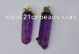 NGP2426 15*50mm - 18*65mm sticks dyed white crystal pendants