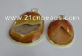 NGP2432 30*40mm - 40*45mm freeform druzy agate pendants wholesale