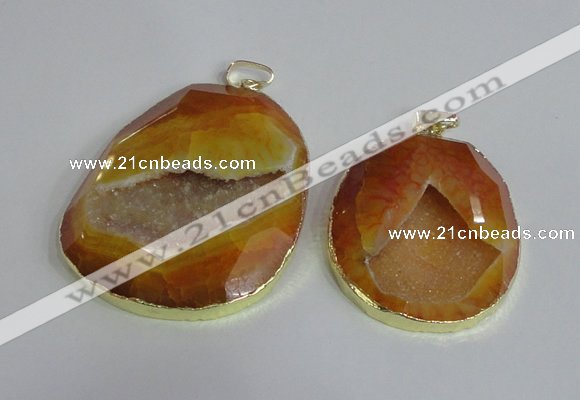 NGP2432 30*40mm - 40*45mm freeform druzy agate pendants wholesale