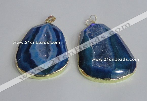 NGP2435 30*40mm - 40*45mm freeform druzy agate pendants wholesale