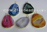 NGP2437 30*40mm - 40*45mm freeform druzy agate pendants wholesale