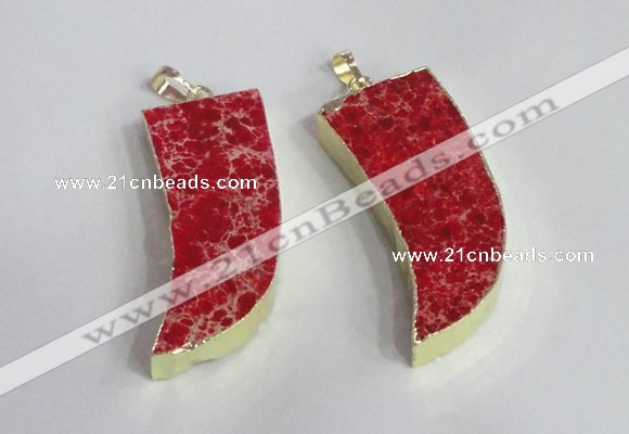 NGP2441 18*40mm - 20*50mm horn sea sediment jasper pendants