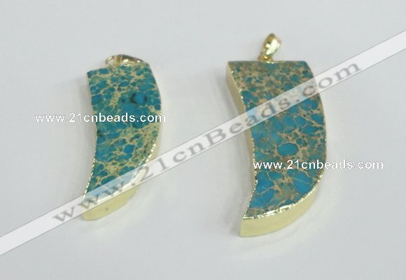 NGP2442 18*40mm - 20*50mm horn sea sediment jasper pendants