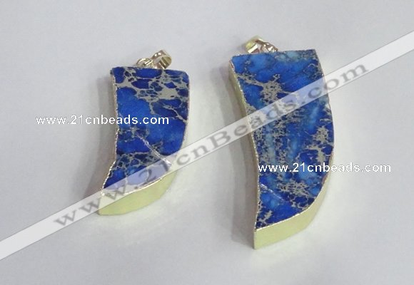 NGP2444 18*40mm - 20*50mm horn sea sediment jasper pendants