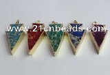 NGP2453 18*38mm - 22*45mm arrowhead sea sediment jasper pendants