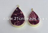 NGP2455 20*30mm - 30*35mm flat teardrop sea sediment jasper pendants