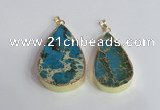 NGP2457 20*30mm - 30*35mm flat teardrop sea sediment jasper pendants