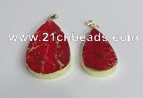 NGP2463 30*40mm - 40*50mm flat teardrop sea sediment jasper pendants