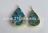 NGP2464 30*40mm - 40*50mm flat teardrop sea sediment jasper pendants