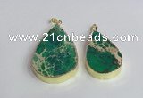 NGP2465 30*40mm - 40*50mm flat teardrop sea sediment jasper pendants