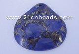 NGP247 42*44mm dyed golden turquoise & pyrite gemstone pendants