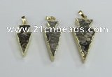 NGP2484 15*30mm - 22*40mm arrowhead ammonite gemstone pendants