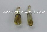 NGP2487 12*30mm - 10*40mm faceted nuggets lemon quartz pendants