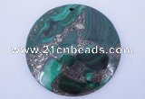 NGP250 7*45mm fashion malachite & pyrite gemstone pendants