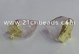 NGP2503 20*35mm - 25*35mm faceted nuggets white crystal pendants